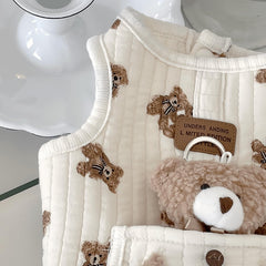Jatmira bear-pattern detail elevates style during walks and photos