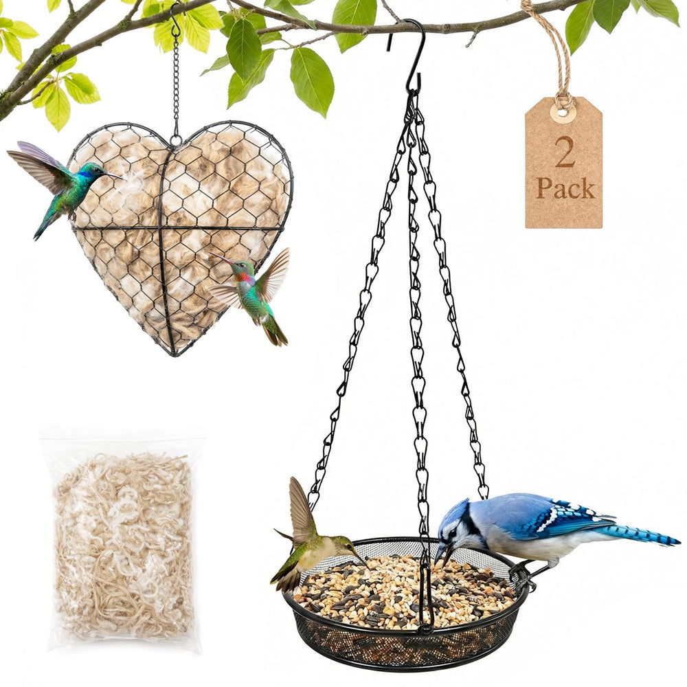 Javewot alpaca fiber heart nesting material provides soft warmth for wild birds