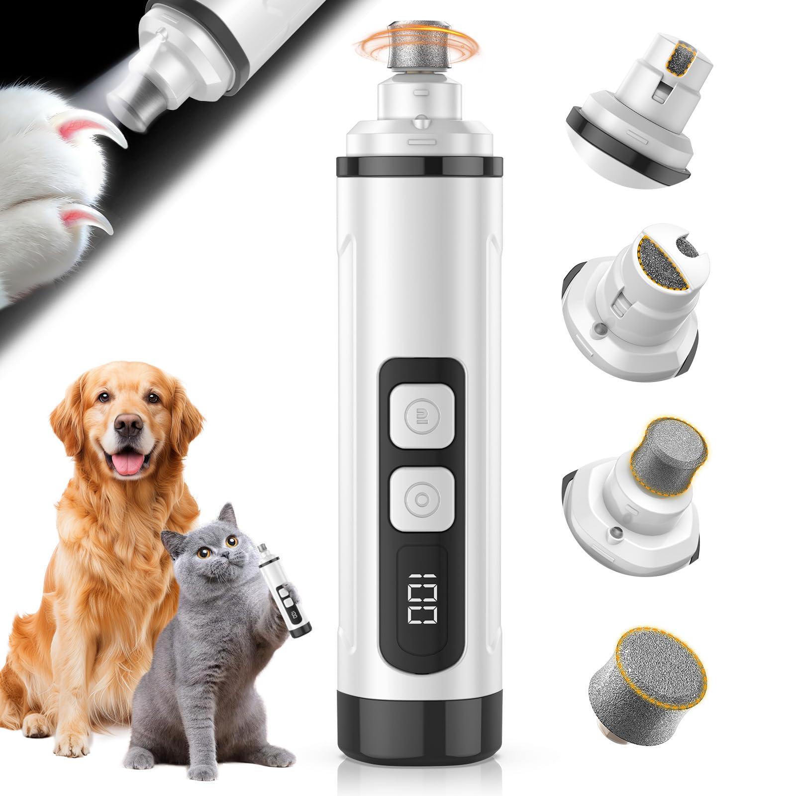 Javtoku dog nail grinder with LED light for precise trimming.
