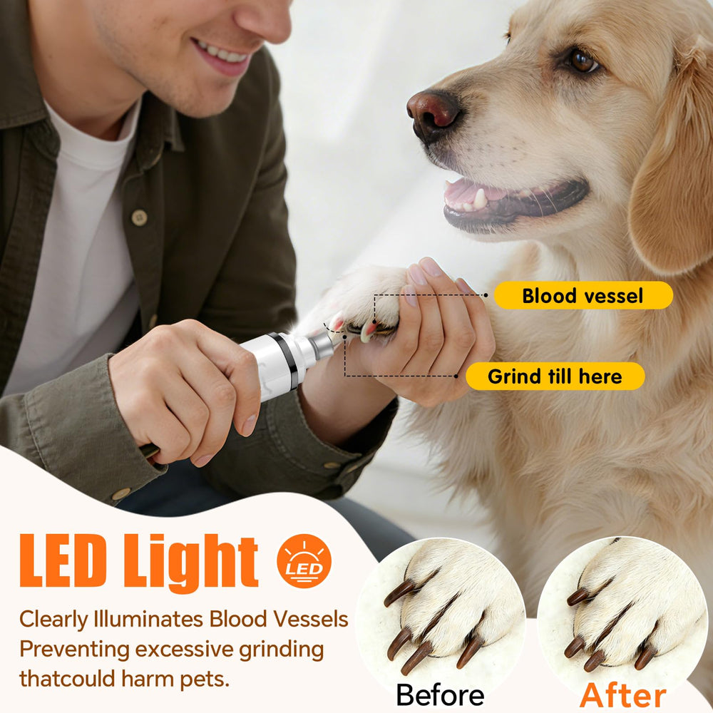 Javtoku dog nail grinder operates quietly to reduce pet anxiety.