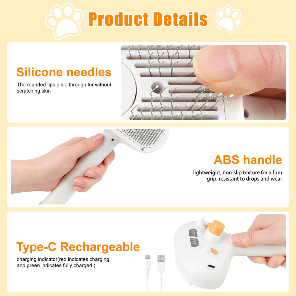 JAWADE steam technology in use, loosening fur and dirt during grooming.