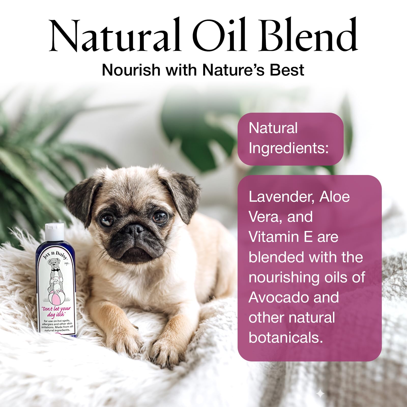 Jax N Daisy product for puppies and adults safe for all coats.