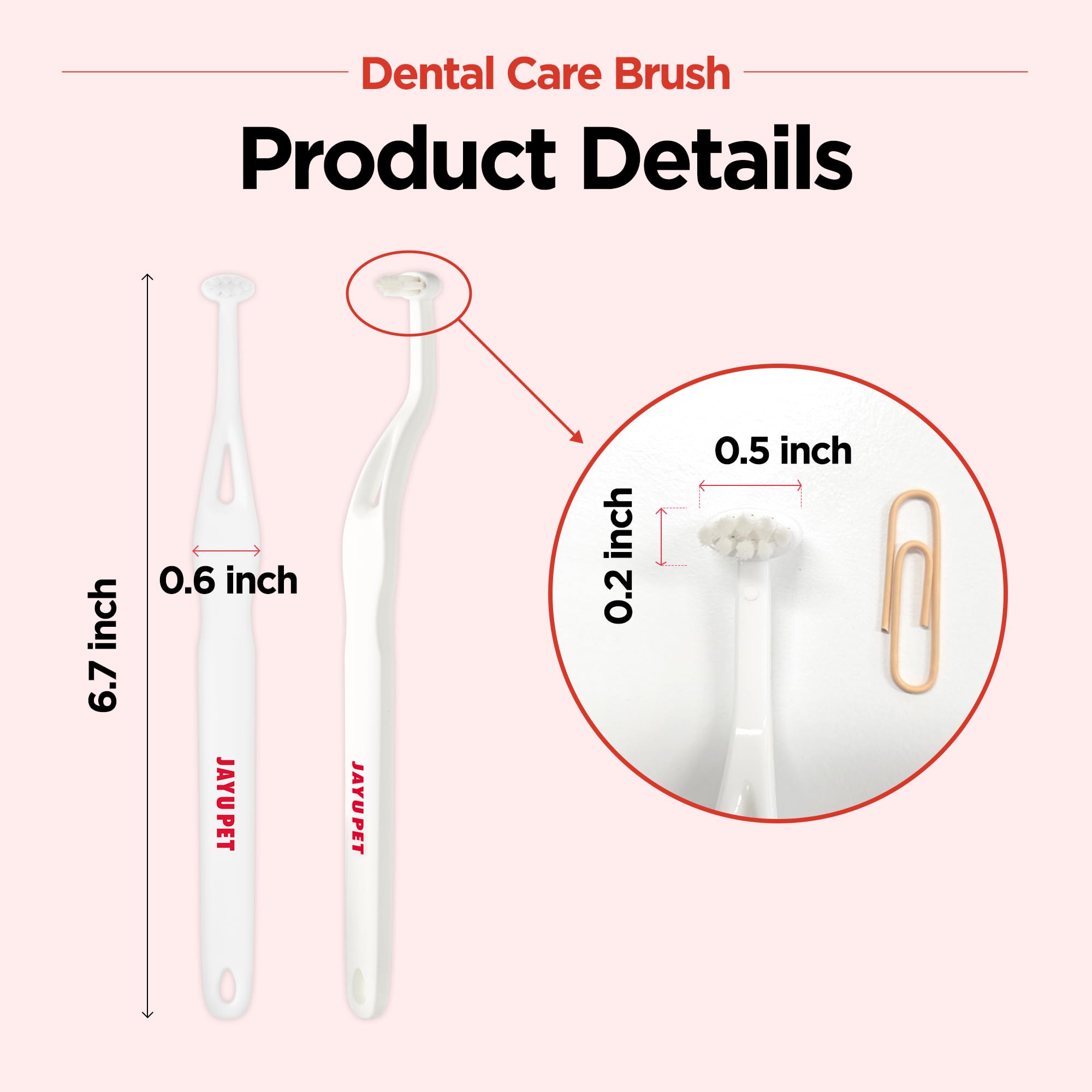 JAYU PET easy-clean design makes after-brush cleanup quick.