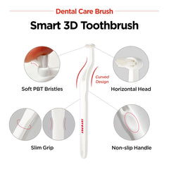 JAYU PET ergonomic handle toothbrush helps reach curved teeth with control.