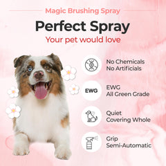 JAYU PET Magic Brushing Spray after-brush shine on a healthy dog coat