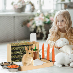 JAZUIHA litter box tray attachment demonstrates all-in-one convenience for small pets.