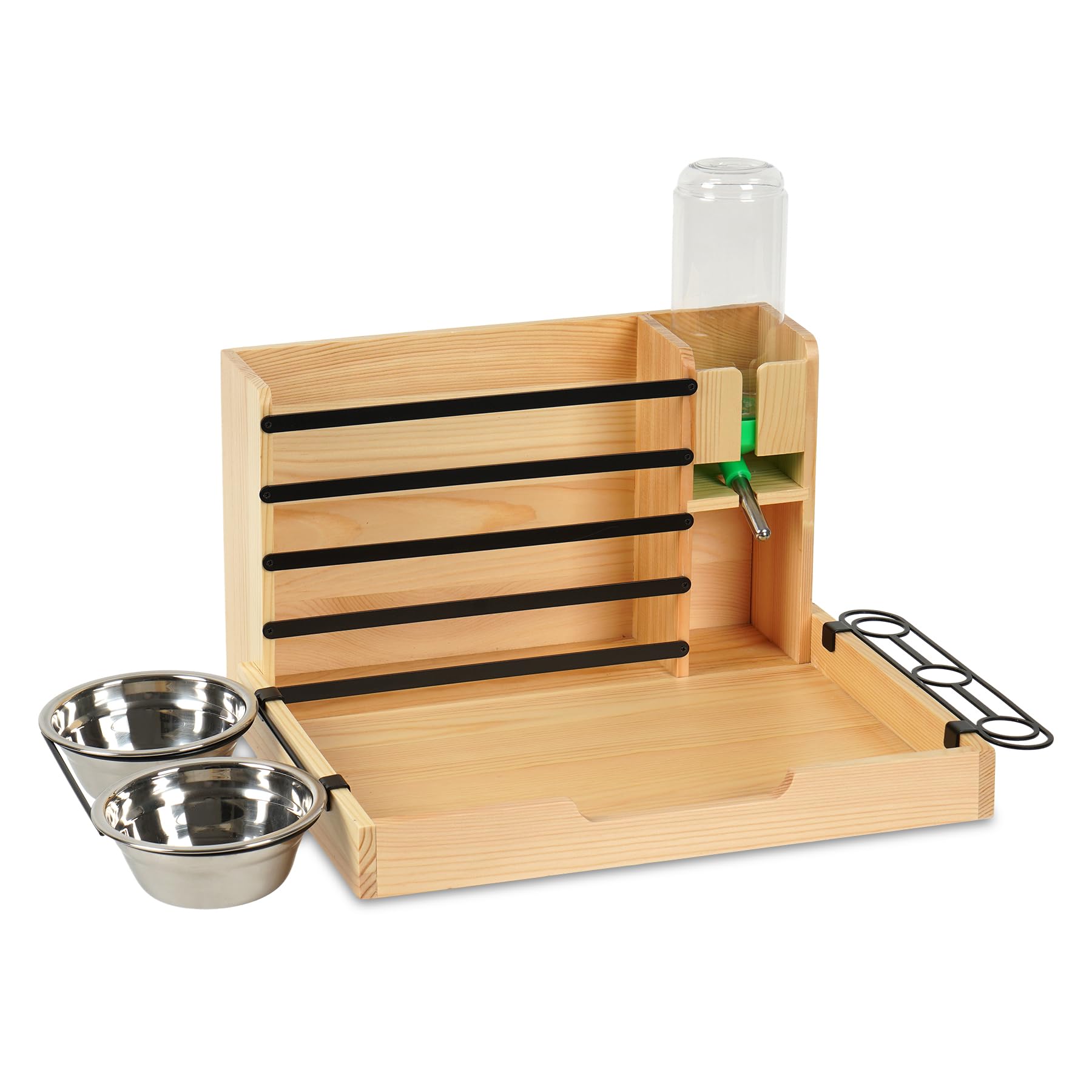 JAZUIHA wooden tray for small animals fits compact cages.