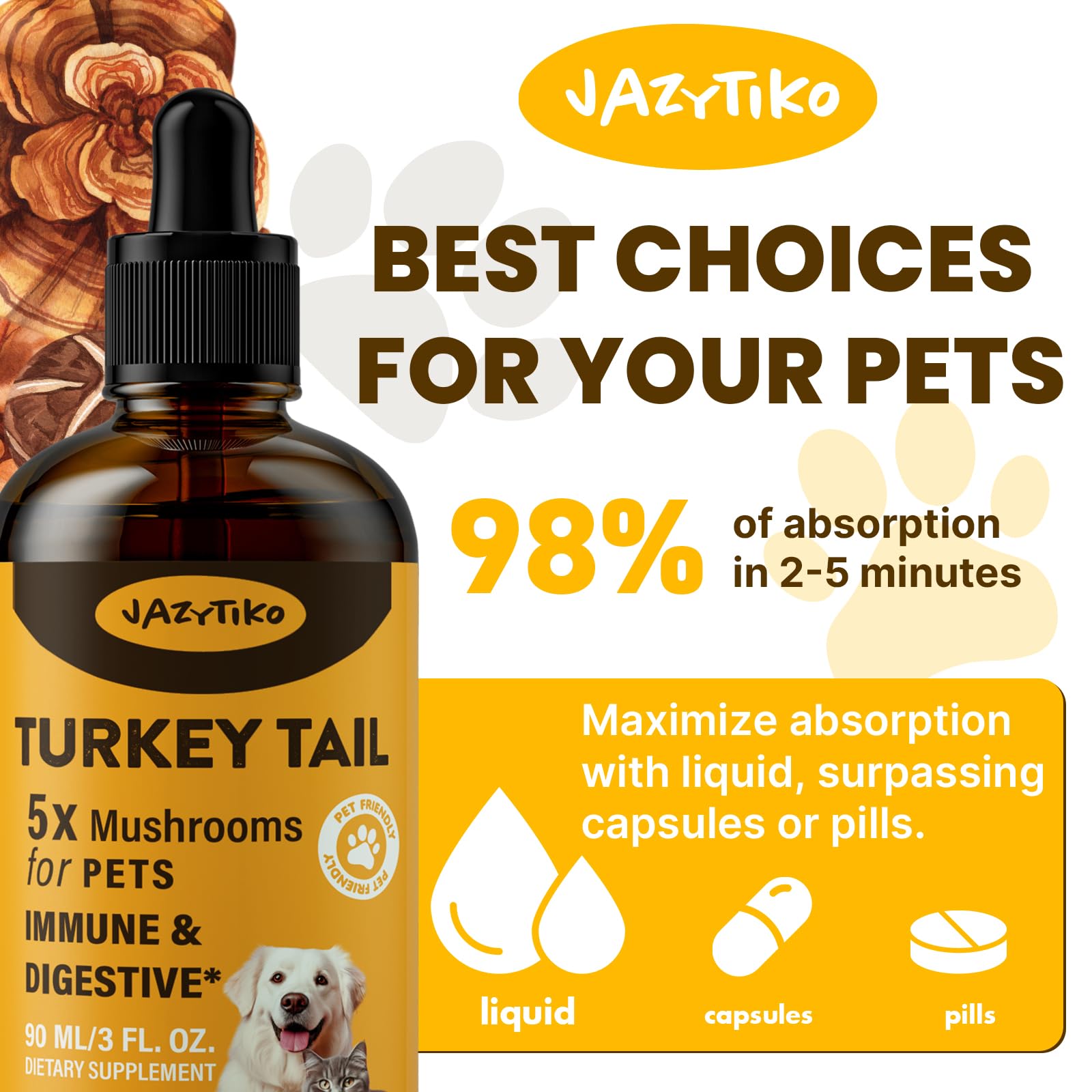 Jazytiko Turkey Tail dog oral dosing method for simple administration.