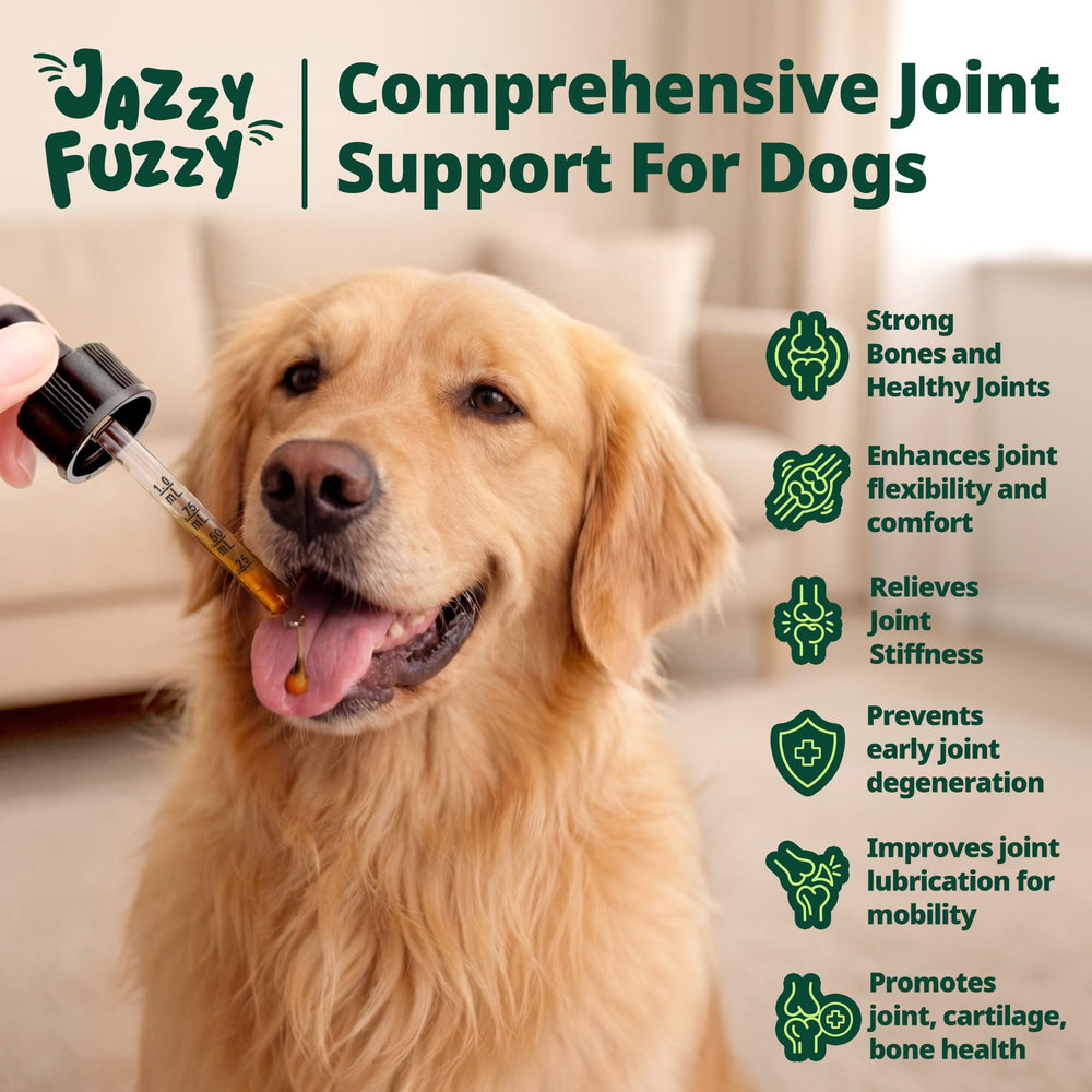 Jazzy Fuzzy dog joint supplement with chicken flavor for picky eaters.
