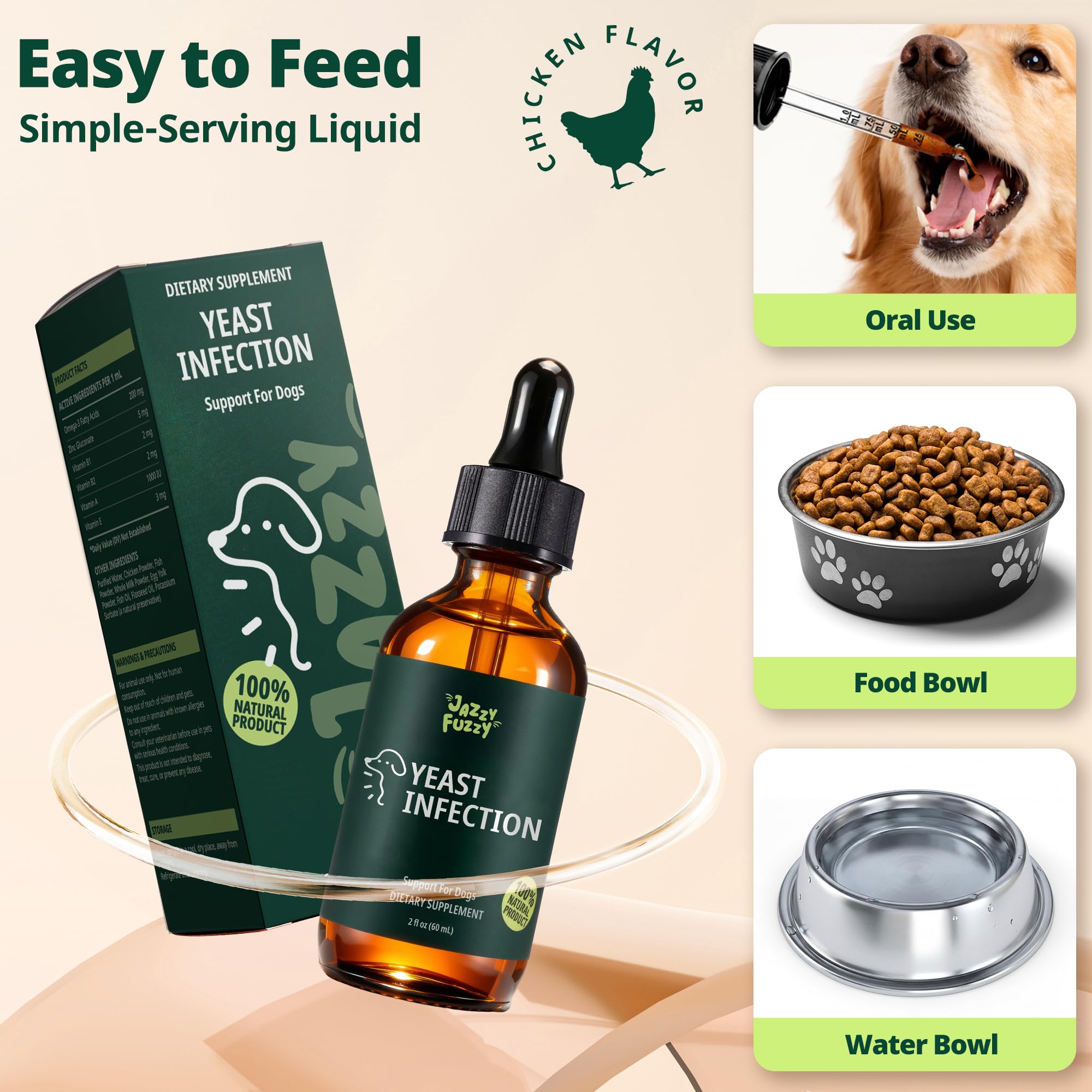 Jazzy Fuzzy omega-3 flaxseed blend label highlighting nourishing fatty acids.