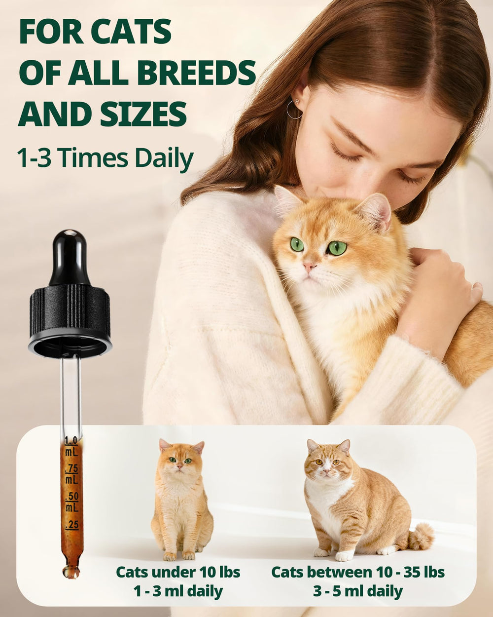 Easy absorption liquid form of Jazzy Fuzzy cat supplement