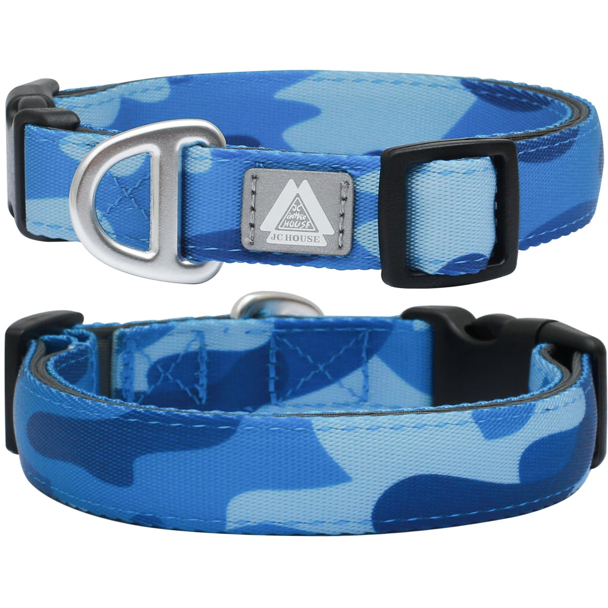 JC HOUSE soft padded dog collar front view with comfortable neck padding for gentle walks