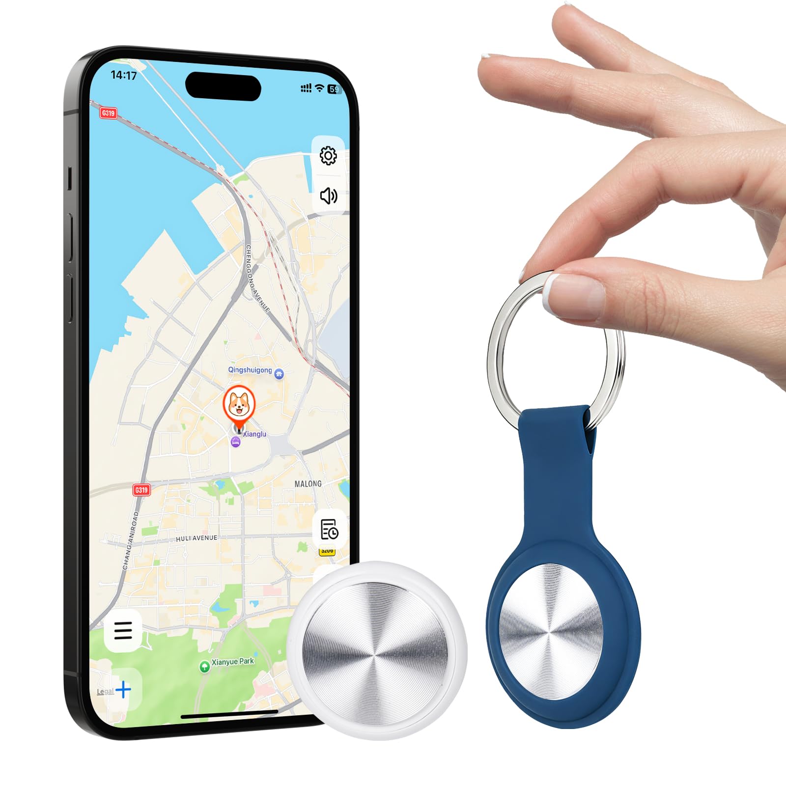 JDHTMTCBGX tracker for pets and vehicles enables real-time location on iOS and Android.
