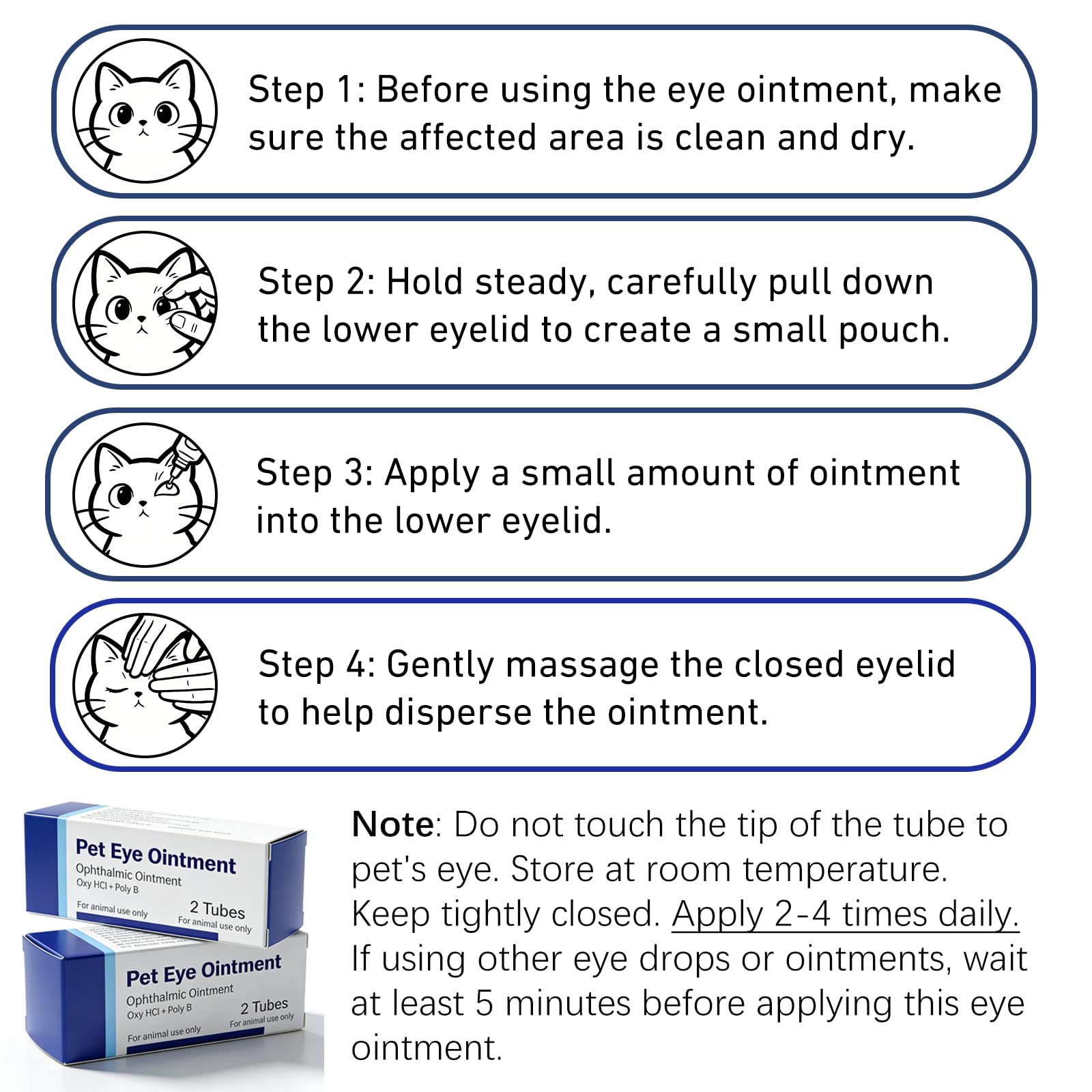 Jdicklary Pet Eye Cream being applied around a pet's eye for gentle care.