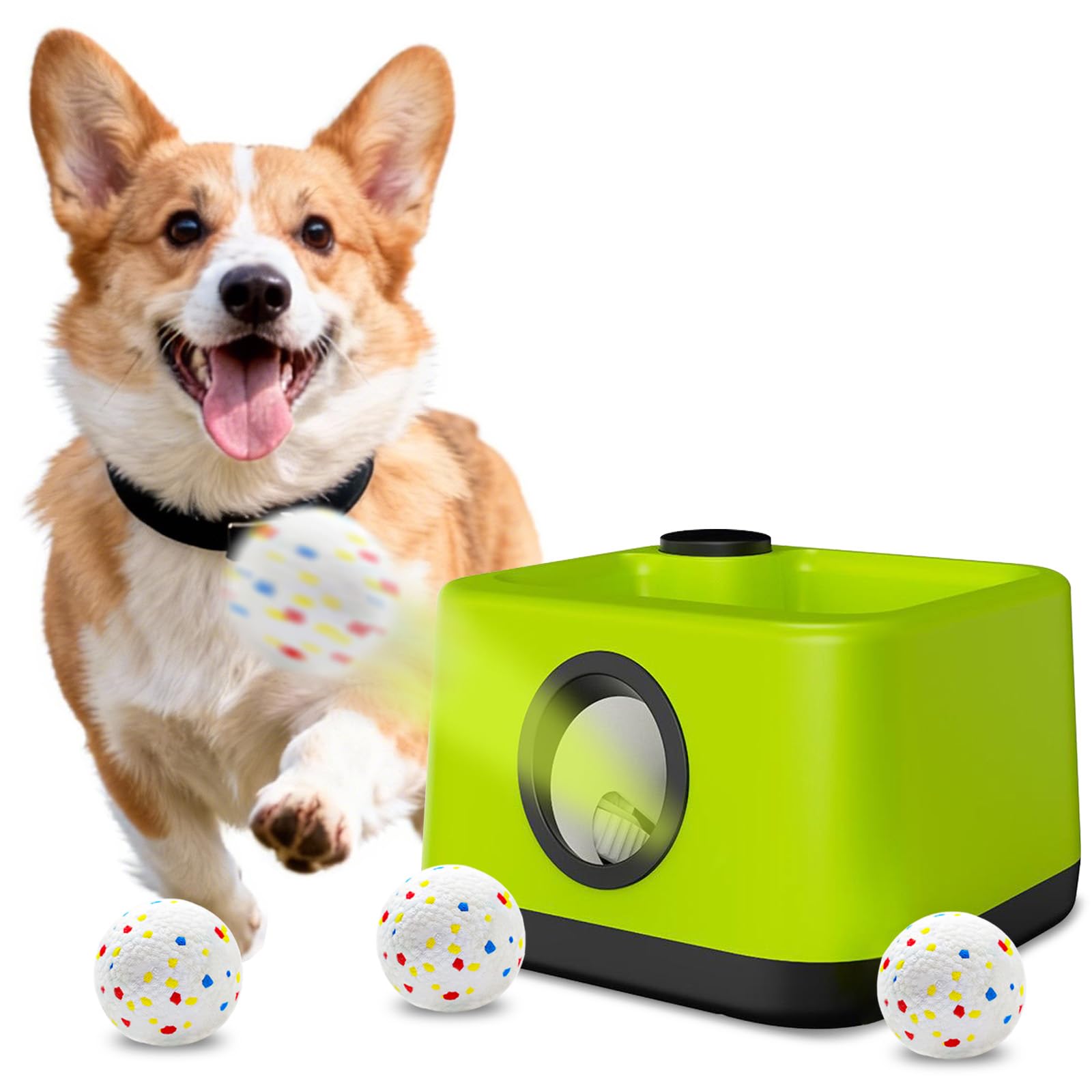 JDXSZ automatic dog ball launcher front view for hands-free play.