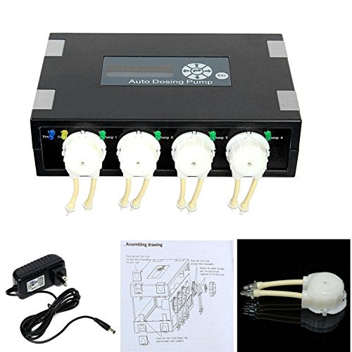 Jebao DP-4 control panel with tubing setup for customizable dosing