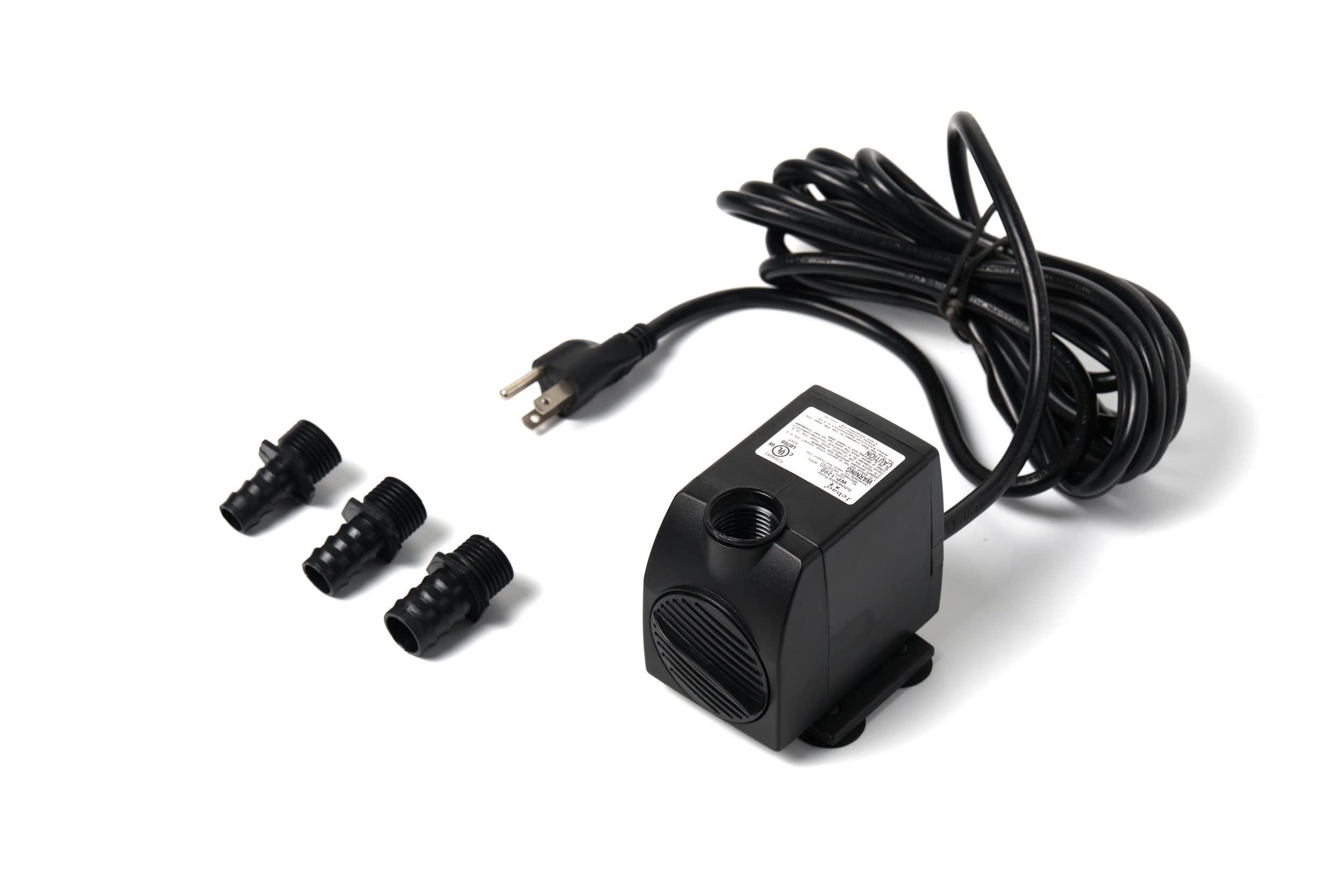 Jebao WP1500 submersible pump seen from top view for compact fountains.