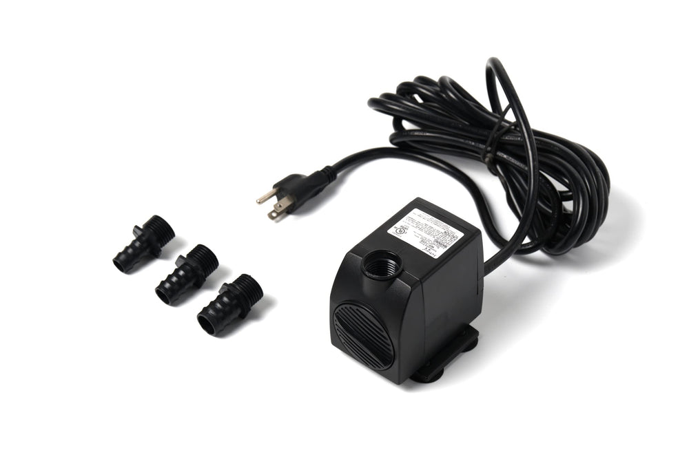 Jebao WP1500 submersible pump seen from top view for compact fountains.