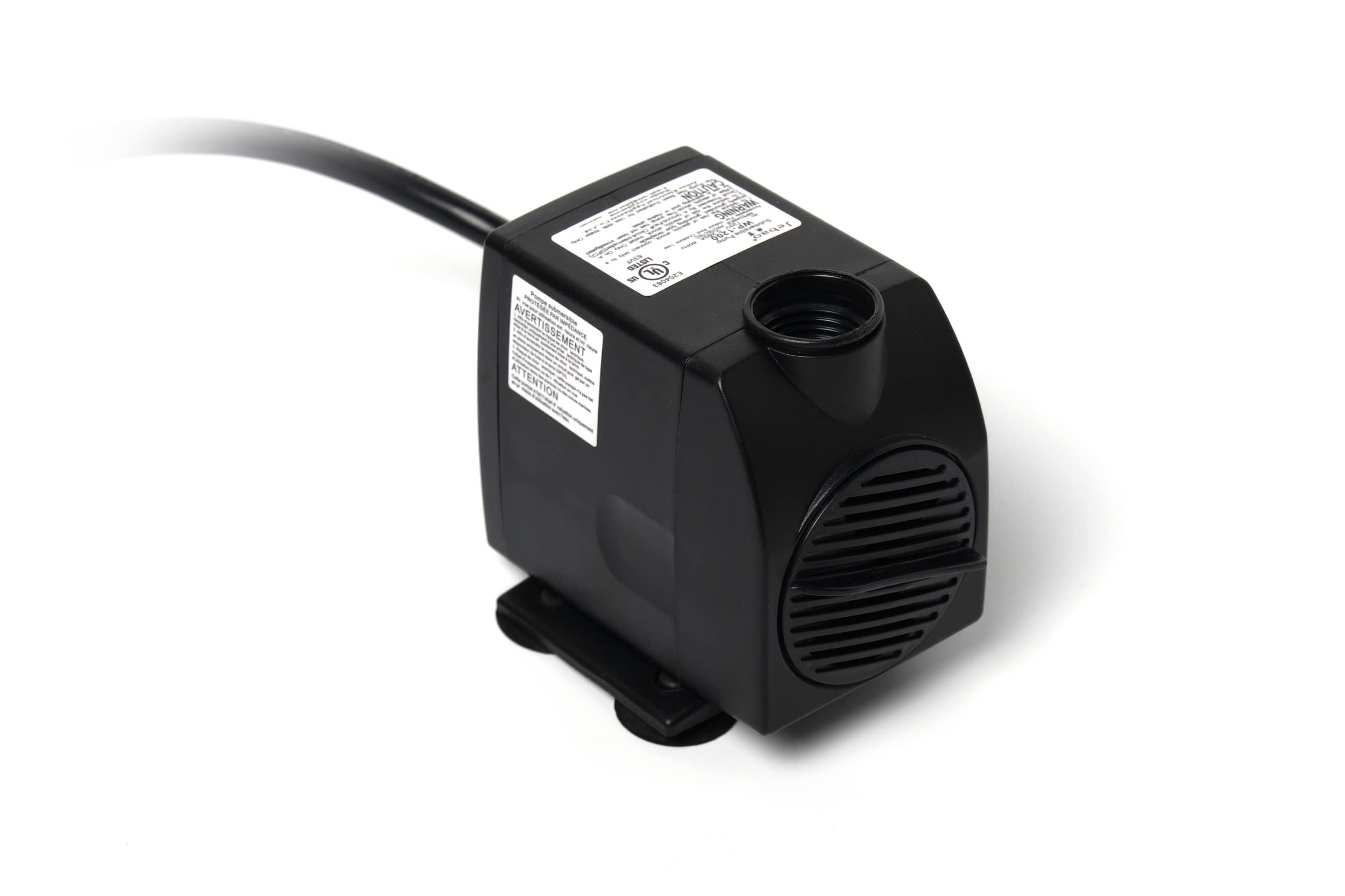 Suction mounts secure the Jebao WP1500 in place during operation.