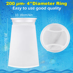 Jecery 4-inch filter sock with ring fits sump setups