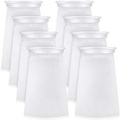 Jecery 8-pack aquarium filter socks trapping debris for a cleaner tank