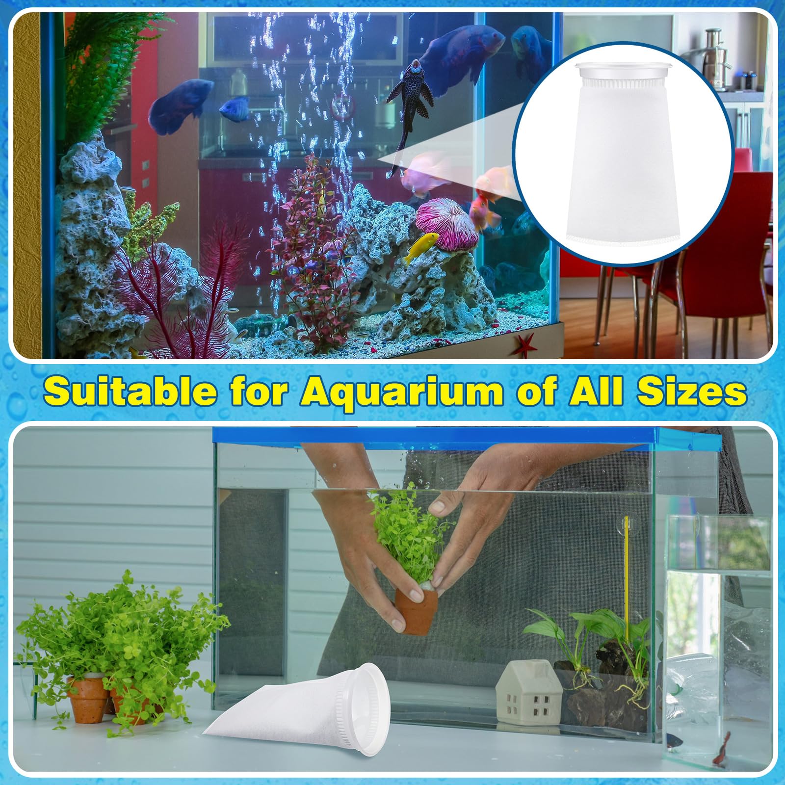 Jecery water-quality filter sock enhances tank cleanliness