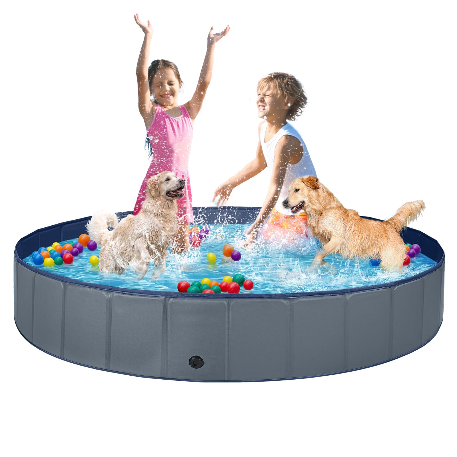 Jecoo dog pool folded for compact storage and quick setup.