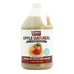 Jeffers Apple Oatmeal Shampoo bottle demonstrates gentle cleansing for dogs and cats.