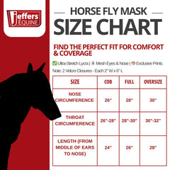 Jeffers Deluxe Mesh Fly Mask with Ears & Nose, extended nose view, extra coverage for sensitive areas