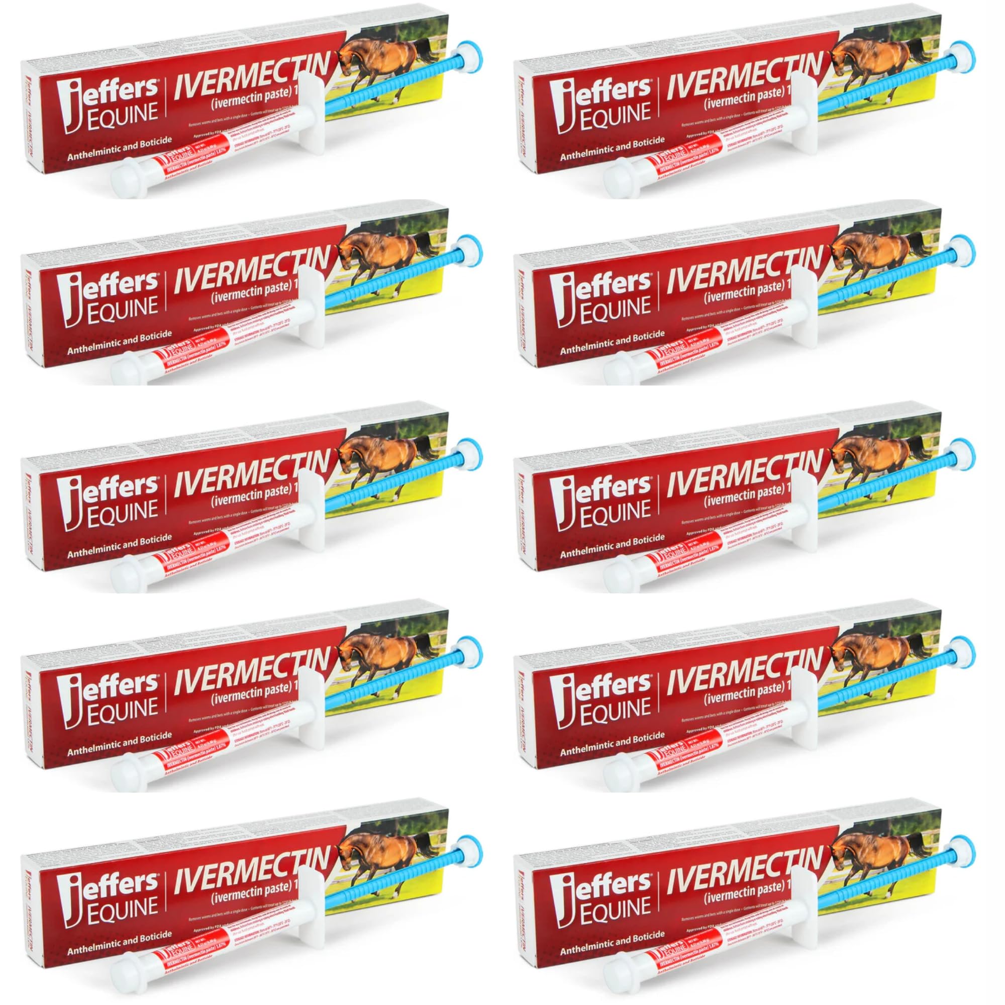 Jeffers equine ivermectin gel tube for precise horse dosing