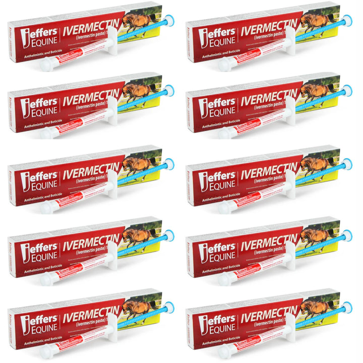Jeffers equine ivermectin gel tube for precise horse dosing