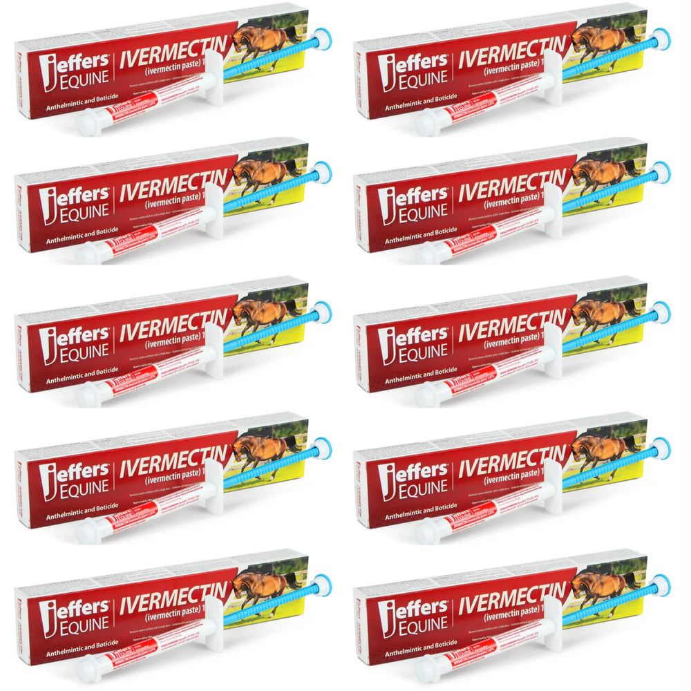 Jeffers equine ivermectin gel tube for precise horse dosing