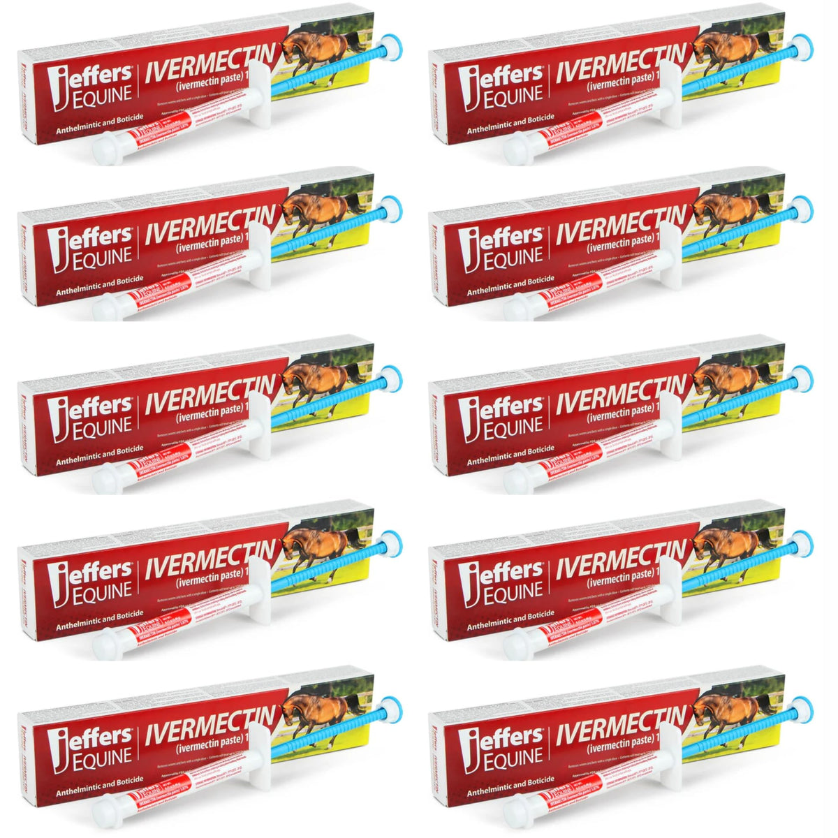 Jeffers equine ivermectin gel tube for precise horse dosing