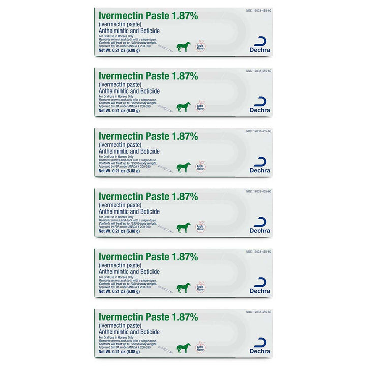 Jeffers Ivermectin Paste 1.87% bottle for broad parasite protection in horses.