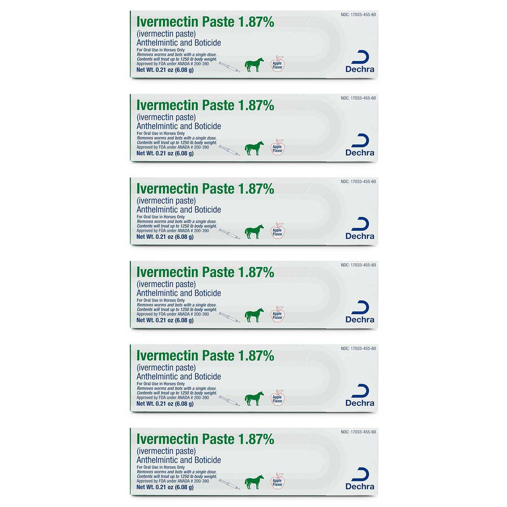 Jeffers Ivermectin Paste 1.87% bottle for broad parasite protection in horses.