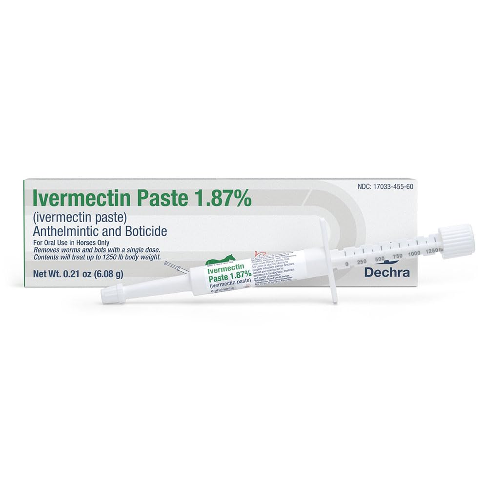 Jeffers Ivermectin Paste 1.87% dosage application demonstrates easy, precise dosing.