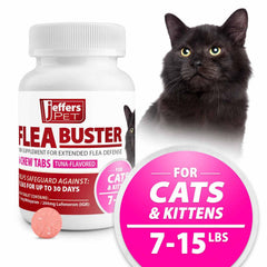 Jeffers Flea Buster chewable tablet close-up showing easily scoreable portions.