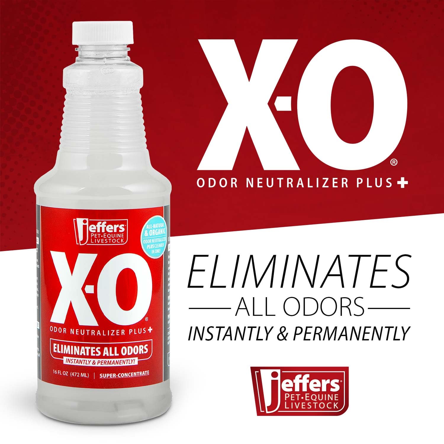 Jeffers X-O surface spray shown for on-contact odor control on surfaces