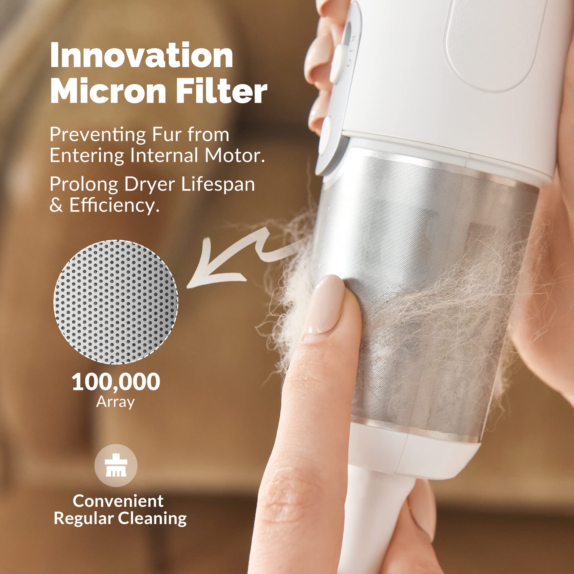 Jellyfish dog dryer operates quietly, ideal for sensitive or anxious pets.