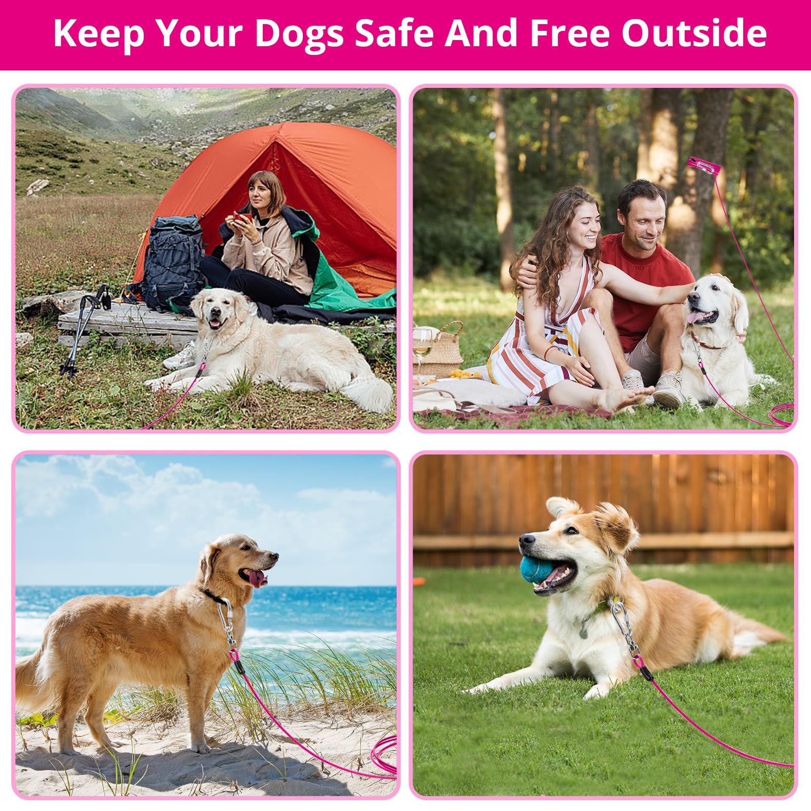 Jenico dog runner tether keeps pets secure outdoors with flexible setup.