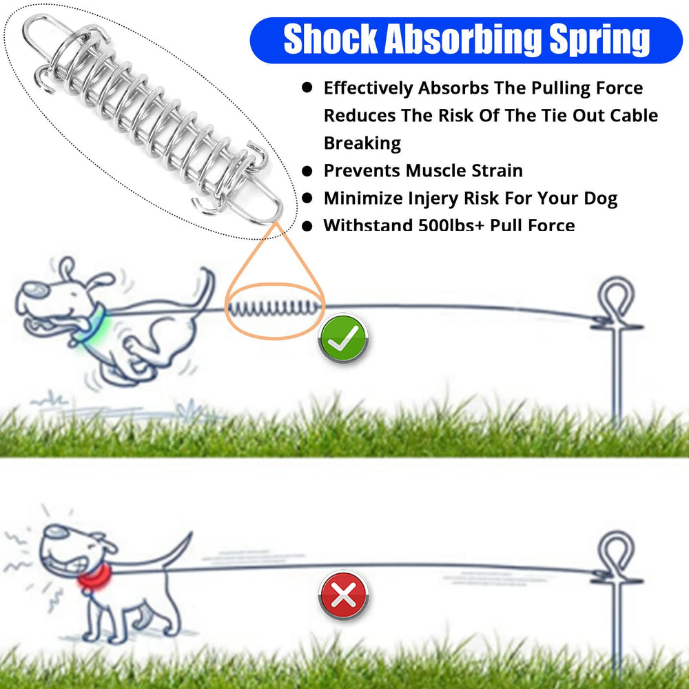 Jenico 15ft dog tie out cable with heavy-duty locking carabiner