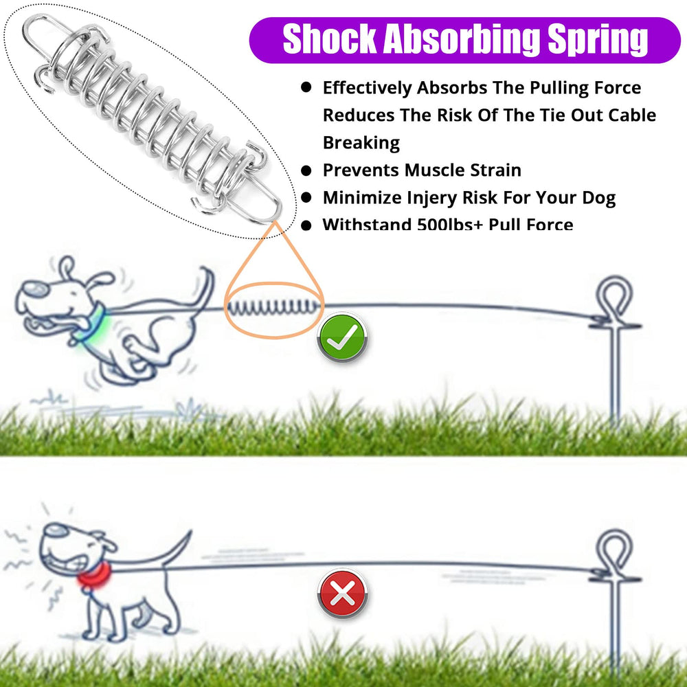 Jenico dog tie out cable 15ft with swivel hook for safe yard play.