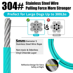 jenico dog tie out cable 15ft sturdy tether for camping trips