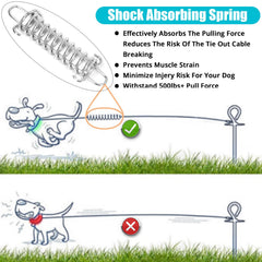 jenico dog tie out cable 50ft heavy duty line for yard containment