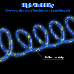 Jenico dog tie-out cable blue 100ft extended for long-range outdoor use