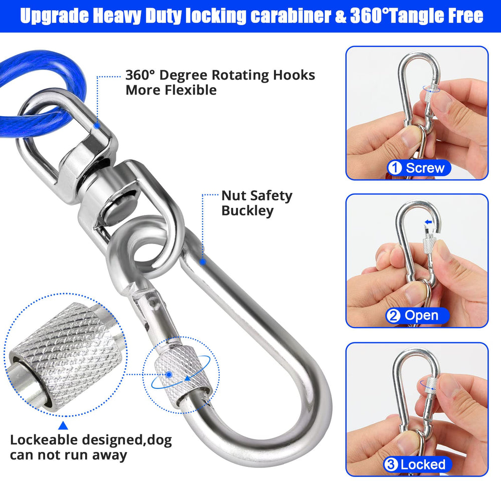 Jenico 5mm steel rope leash highlights strength and durability for strong pets.