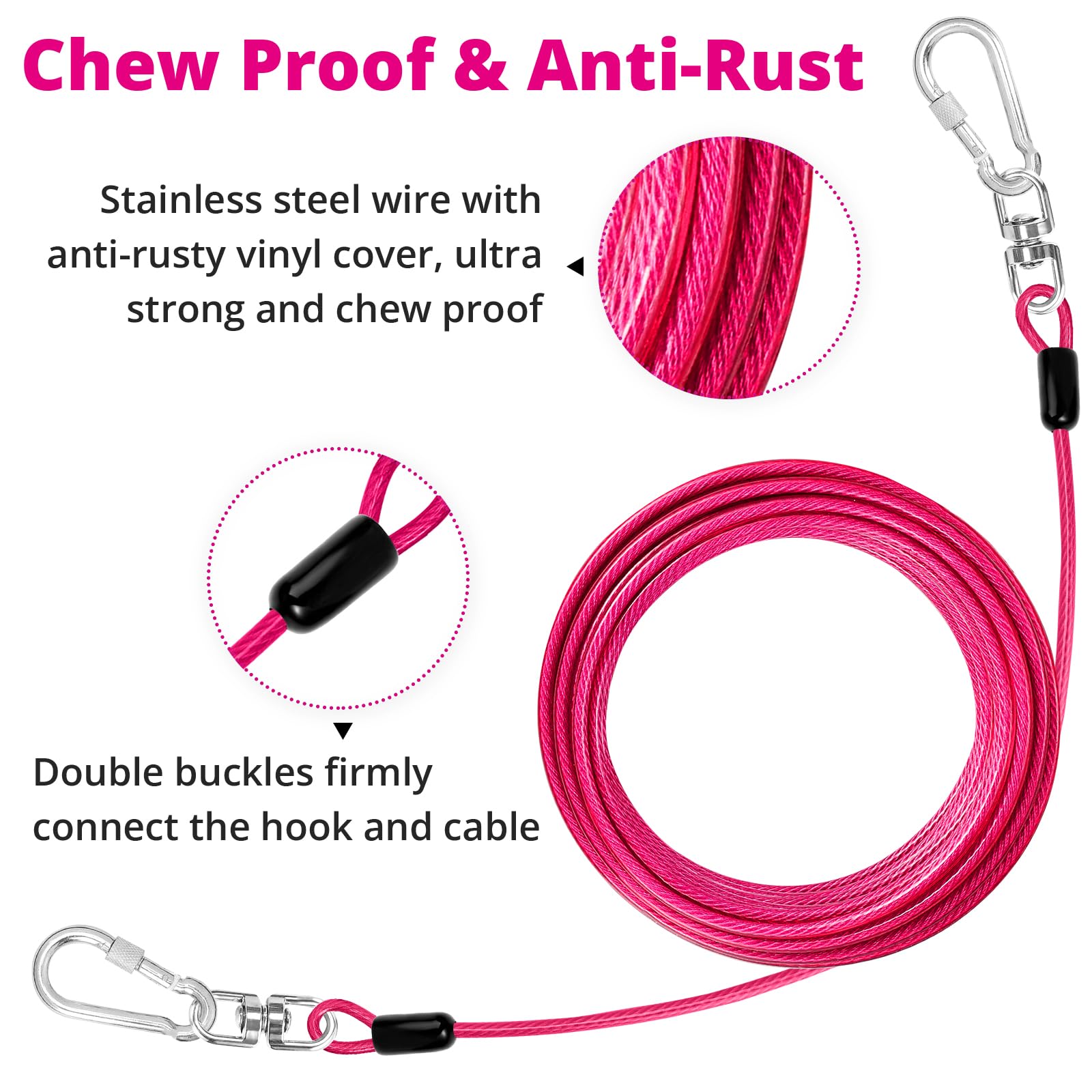 Jenico lightweight tether easy to use for yard, camping, and training.