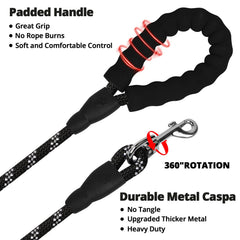 Jenico long dog leash 15ft heavy-duty nylon rope for durability with strong dogs