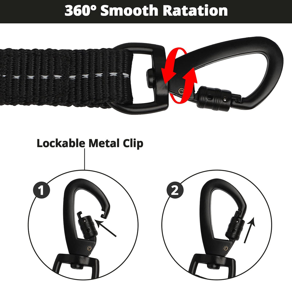 Jenico long dog leash 15ft swivel lock hook prevents tangling during training