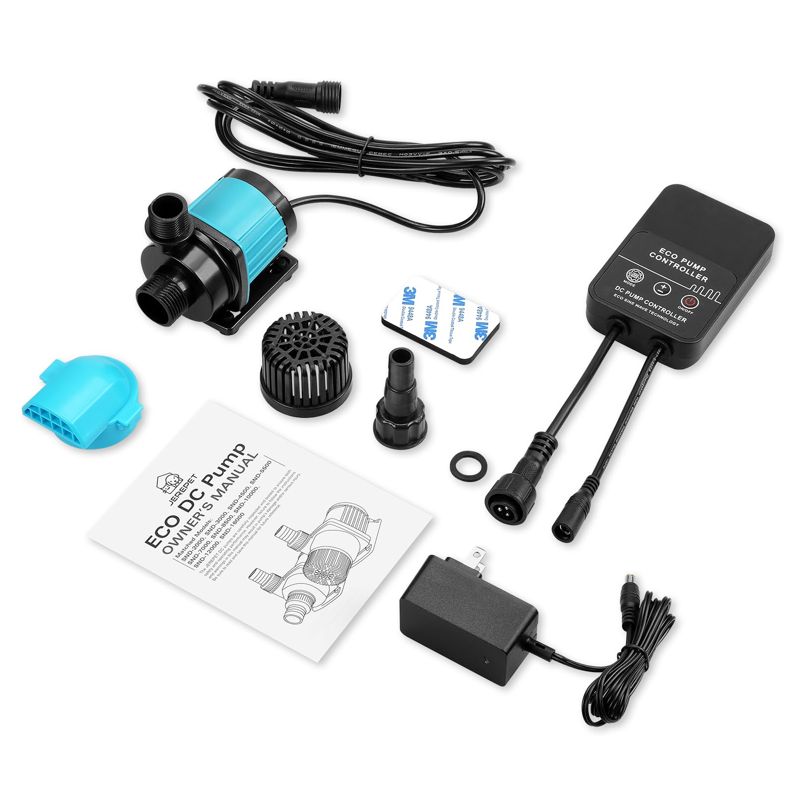JEREPET compact DC pump dimensions for desktop tanks.